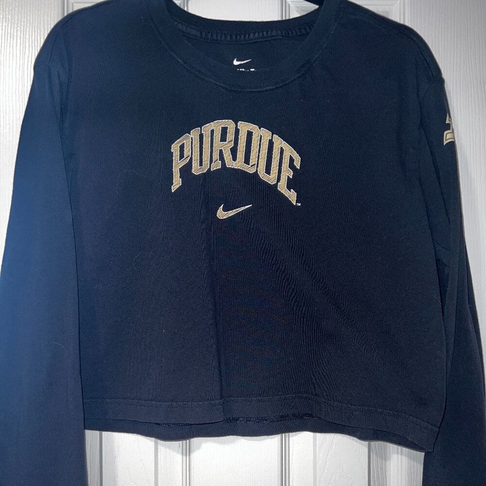 Nike Purdue Cropped Long Sleeve T-shirt Size L